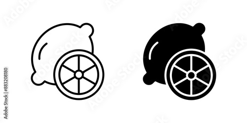 Lemon set User Icon Symbol isolated white background. vector illustration. color editable.