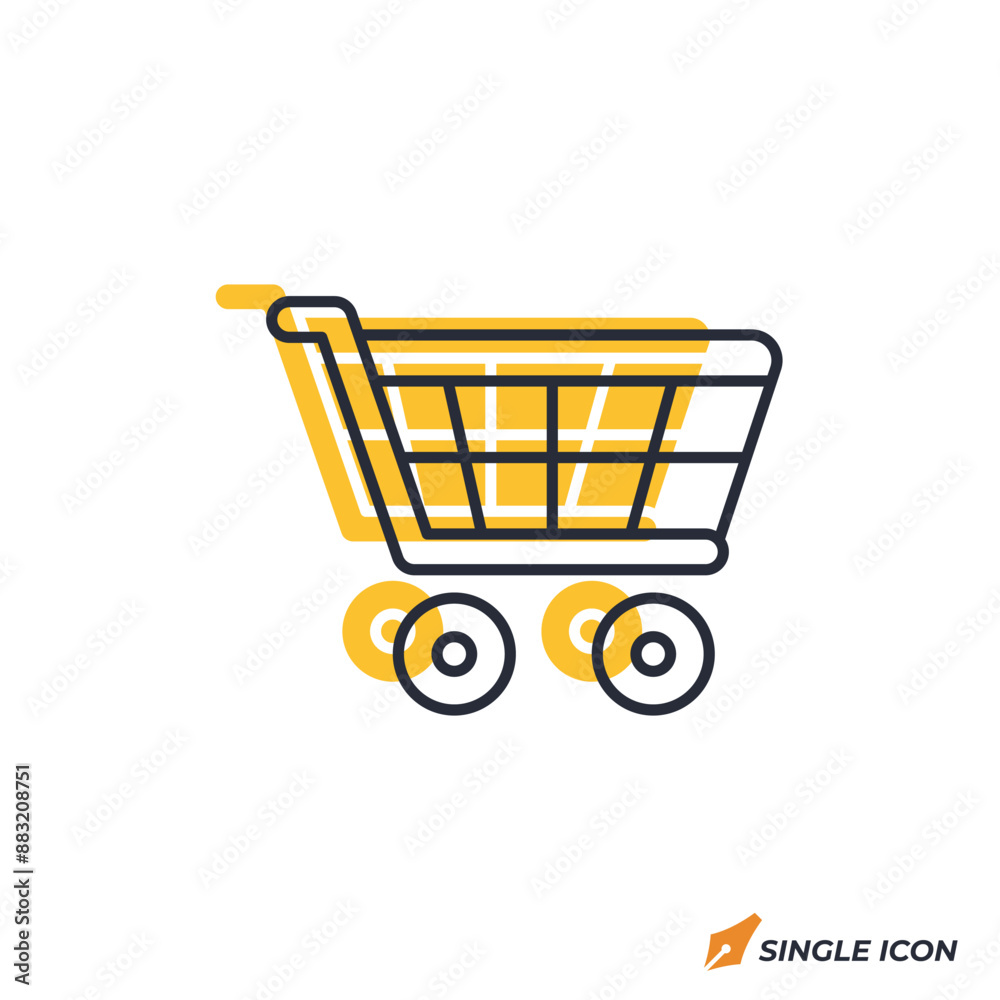 Shopping cart icon vector illustration. Shopping cart symbol isolated on white background. Shopping cart icon vector illustration. Shopping cart symbol isolated on white background.