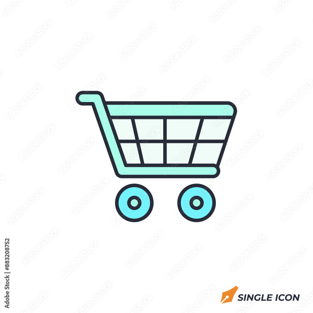 Shopping cart icon vector illustration. Shopping cart symbol isolated on white background. Shopping cart icon vector illustration. Shopping cart symbol isolated on white background.