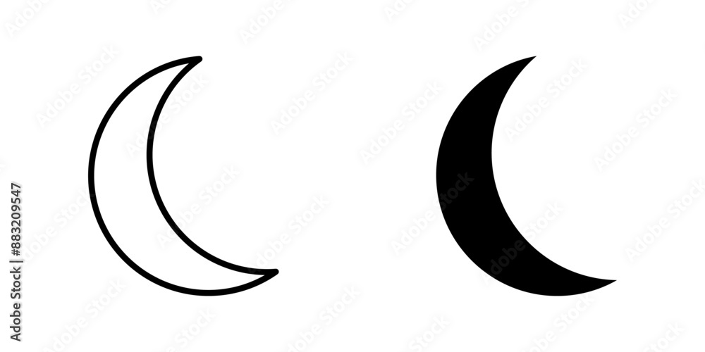 Moon 1 Icon Symbol isolated white background. vector illustration. color editable.mpan Moon 1 Icon Symbol isolated white background. vector illustration. color editable.mpan