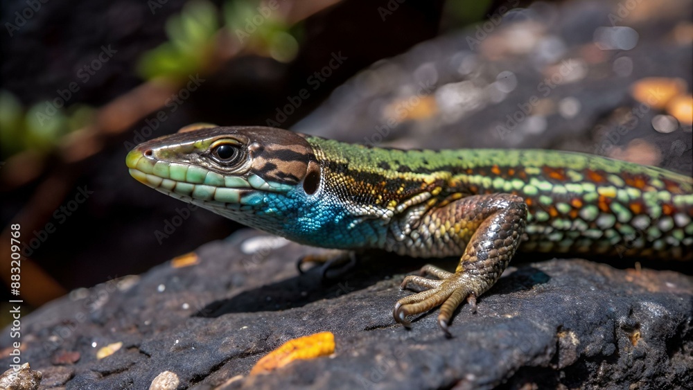 Madeiran wall lizard (Teira dugesii) is a species of lizard in the family Lacertidae. The species is endemic to Madeira Islands, Portugal. Madeiran wall lizard (Teira dugesii) is a species of lizard in the family Lacertidae. The species is endemic to Madeira Islands, Portugal.