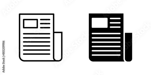  newspaper set User Icon Symbol isolated white background. vector illustration. color editable.