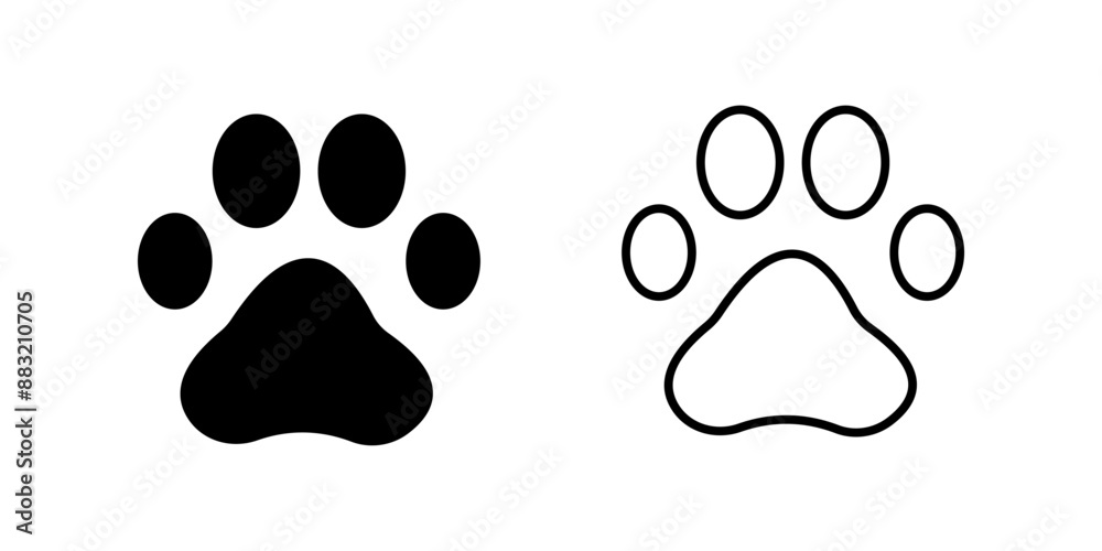 Paw set Icon Symbol isolated white background. vector illustration. color editable. Paw set Icon Symbol isolated white background. vector illustration. color editable.