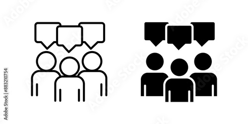people talking Icon set. Symbol isolated on white background. vector illustration. color editable.