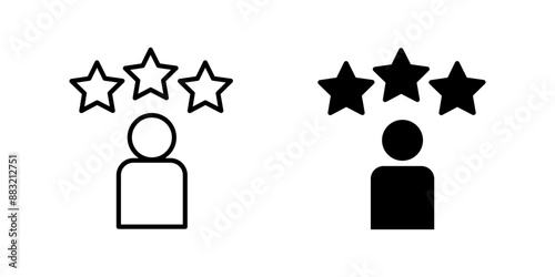 rating Icon set. Symbol isolated white background. vector illustration. color editable.