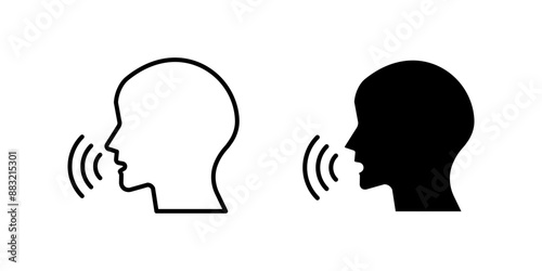 Speaking Icon set. Symbol isolated on white background. vector illustration. color editable.