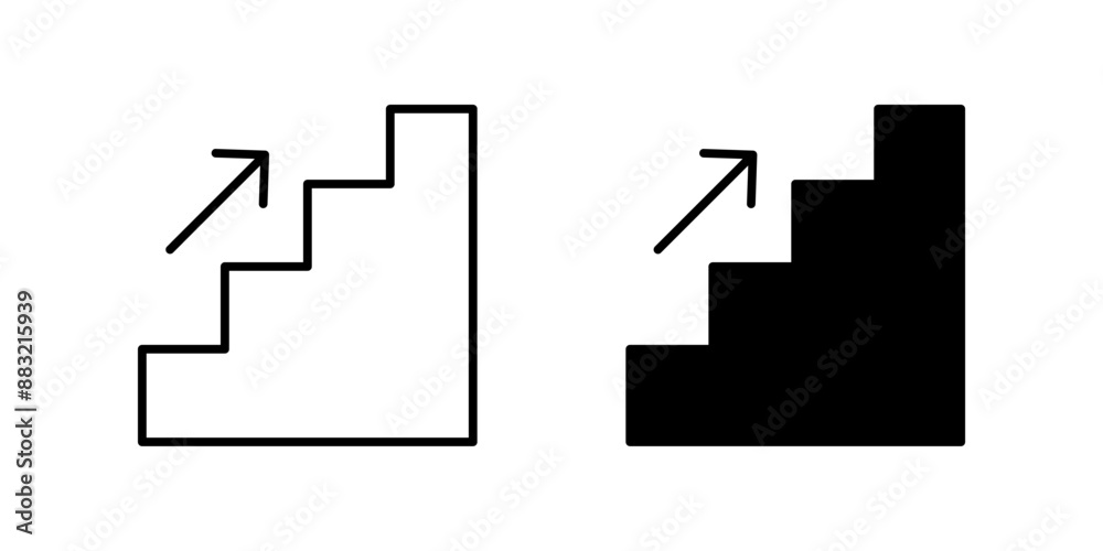 Stairway sign Icon Symbol isolated white background. vector illustration. color editable.mpan Stairway sign Icon Symbol isolated white background. vector illustration. color editable.mpan