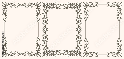 A set of frames with leaves