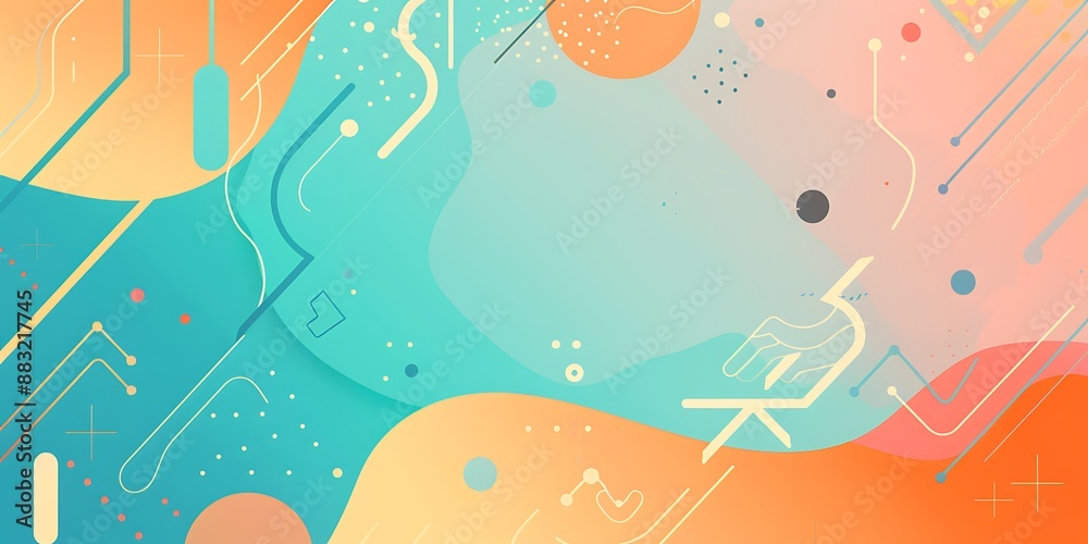 A flat vector background with gradient, featuring rounded and curved shapes,geometric patterns,This graphic is designed as part of digital marketing materials A flat vector background with gradient, featuring rounded and curved shapes,geometric patterns,This graphic is designed as part of digital marketing materials