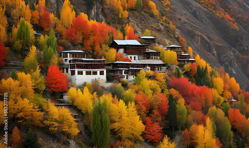 Perennial Beauty: Exploring the Colors of Pakistan's Hunza Autumn