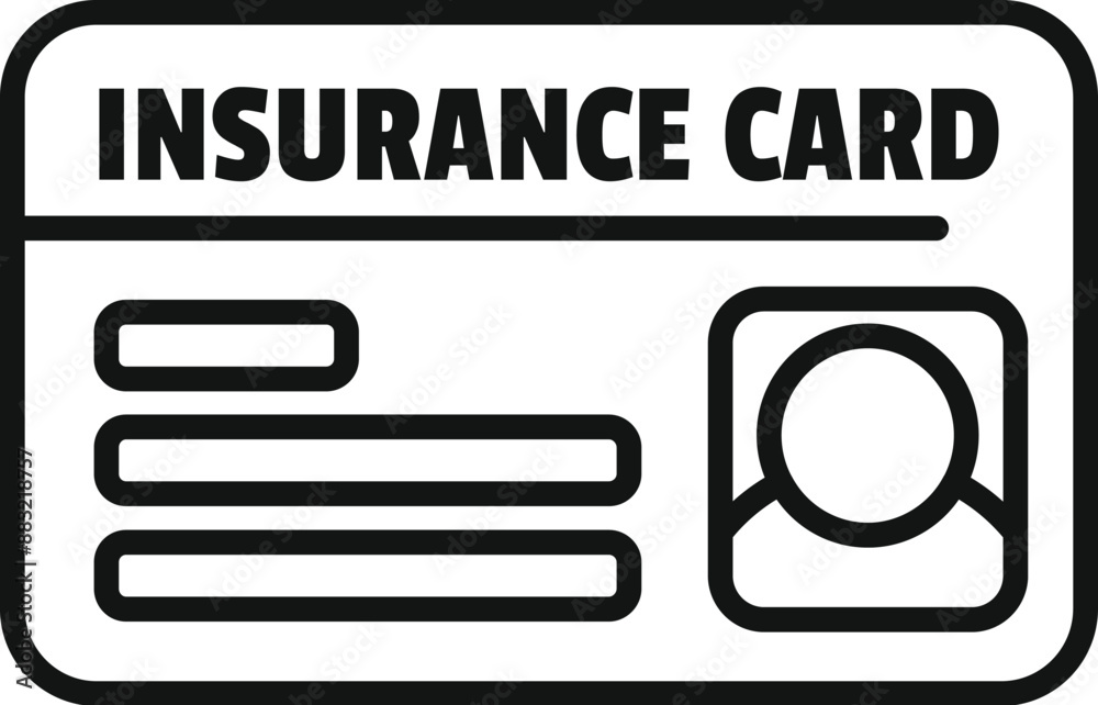Insurance card icon representing personal policy information for health, auto, or other coverage