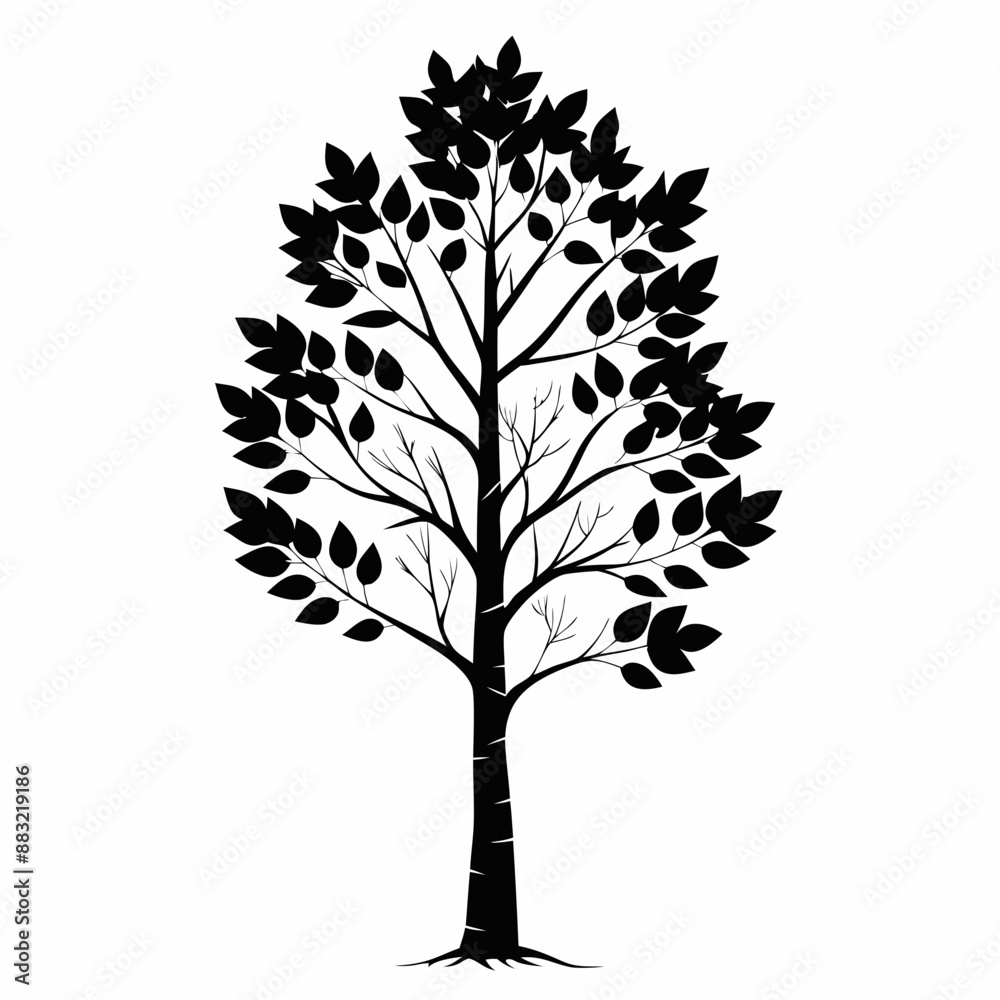 tree with leaves vector illustration tree with leaves vector illustration