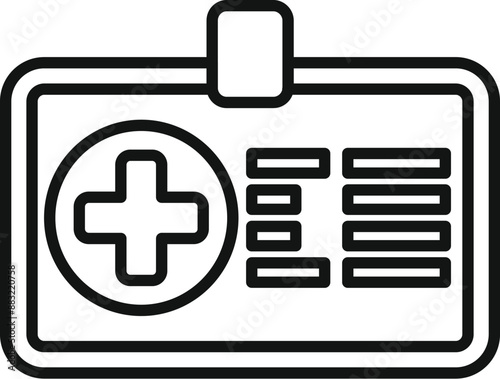 Medical id card with cross showing healthcare professional identity for emergency situations