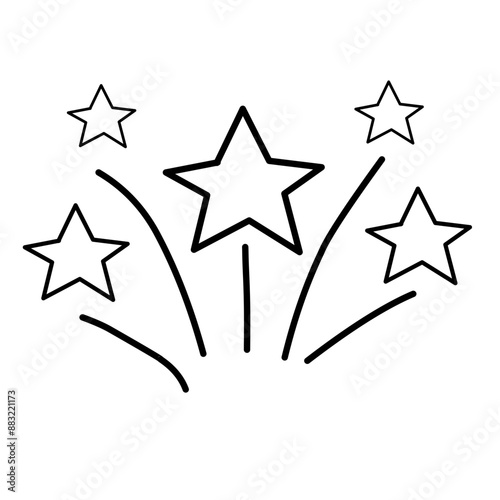 Hand drawn star in trendy line style. Modern vector symbols