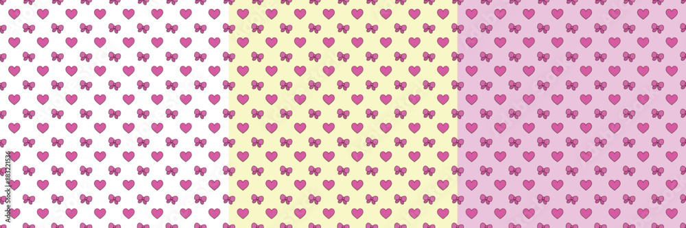 Bow heart pattern. Festive pattern. Bow heart pattern. Festive pattern.