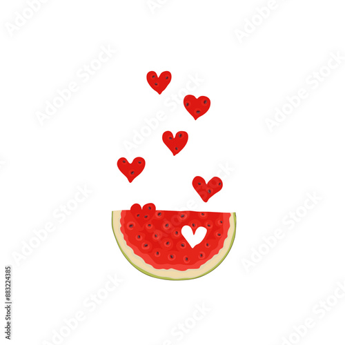   watermelon slice on a white background 