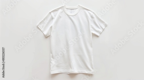Blank White T-Shirt Mockup, Flat Lay, Isolated, Clothing Design, Apparel Template