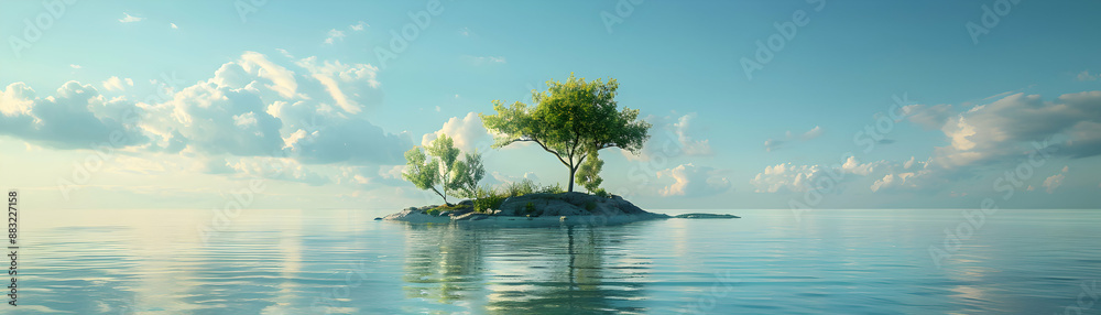 Serene Half Tone Island and Pristine Seashore Ideal for Graphics, Symbolizing Isolation and Beauty in Adobe Stock   Photo Stock Concept