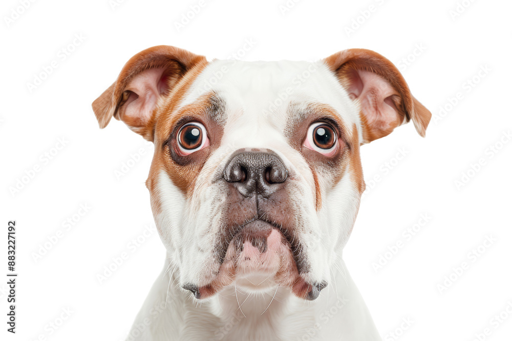 Close-up portrait of a cute boxer dog with expressive eyes, isolated on white background. Close-up portrait of a cute boxer dog with expressive eyes, isolated on white background.