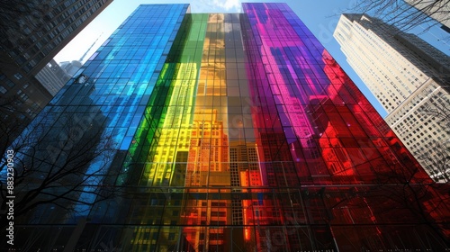 Wallpaper Mural Rainbow Reflection on Modern Skyscraper. Torontodigital.ca