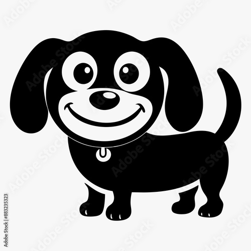 a black and white picture of a dog with big eyes, anthropomorphic dog