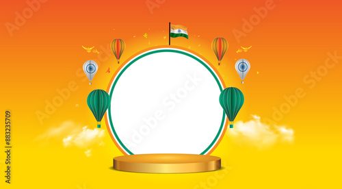 Tricolor template design for Independence day of India.