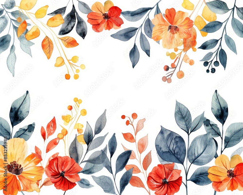 Fall Floral Border Design for Autumn Seasonal Projects Generative AI Fall Floral Border Design for Autumn Seasonal Projects Generative AI