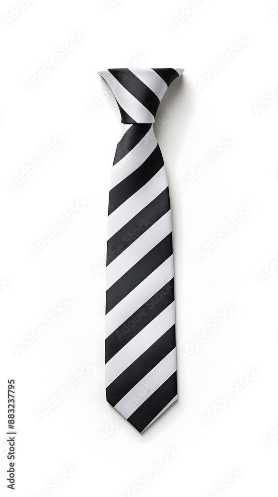 *extended black tie with white stripes on solid white background *extended black tie with white stripes on solid white background
