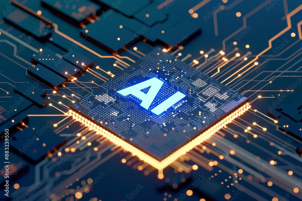 Tech AI concept controlling technological tools and intelligent robots. Development of an artificial code of ethics chips artificial intelligence science concept Tech AI concept controlling technological tools and intelligent robots. Development of an artificial code of ethics chips artificial intelligence science concept