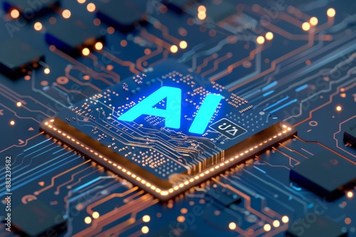Wallpaper Mural Tech AI concept controlling technological tools and intelligent robots. Development of an artificial code of ethics chips artificial intelligence science concept Torontodigital.ca