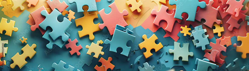 Photo Realistic Strategist with Puzzle and Goal Graph, Business Goals Concept on Whimsical Background for Problem Solving, Photo Stock Photo Realistic Strategist with Puzzle and Goal Graph, Business Goals Concept on Whimsical Background for Problem Solving, Photo Stock