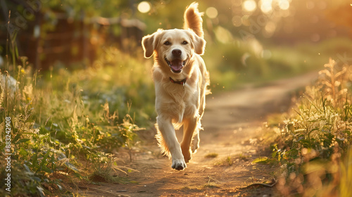 散歩する犬