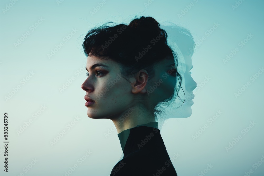 Multiple Faces Blending Portrait for Beauty or Identity Concept Generative AI Multiple Faces Blending Portrait for Beauty or Identity Concept Generative AI