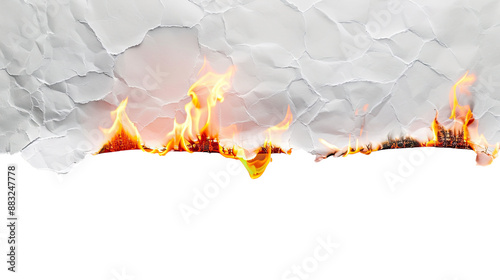 Obraz na płótnie Burning paper on transparent background w salonie