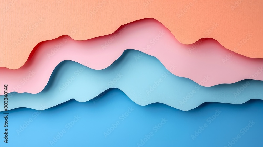 Abstract paper cutout flat design side view theme craftwork cartoon drawing Split-complementary color scheme Abstract paper cutout flat design side view theme craftwork cartoon drawing Split-complementary color scheme