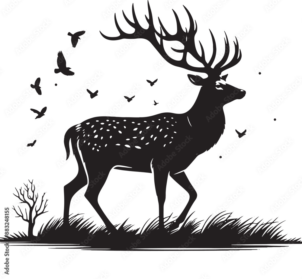deer in the woods deer in the woods