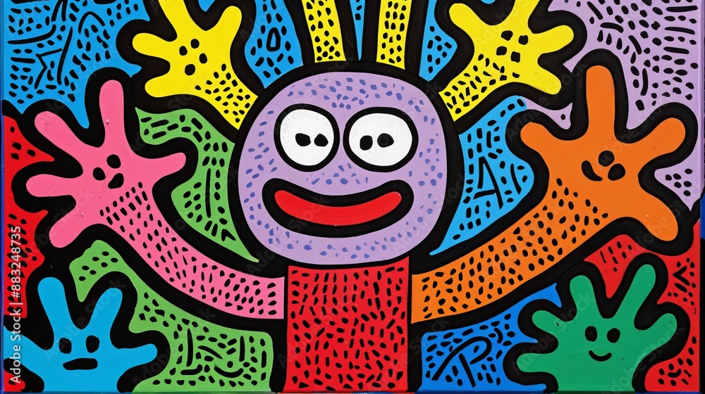 Fototapeta premium Colorful Abstract Figure Painting