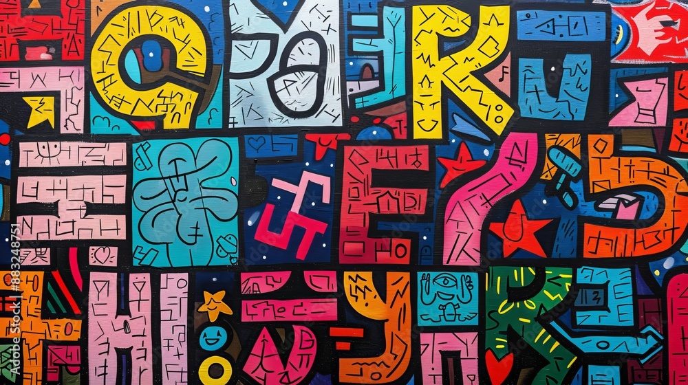 Obraz premium Colorful Graffiti Wall Art