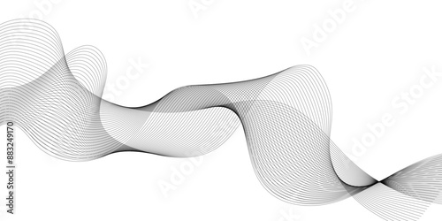 Abstract wavy grey blend technology liens background. Digital frequency track equalizer. Abstract frequency sound wave lines and twisted curve lines background. Banner design background.