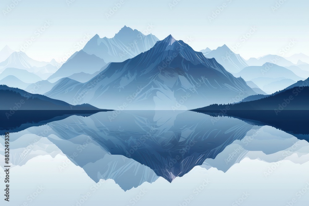Fototapeta premium Mountain Reflections in a Still Lake