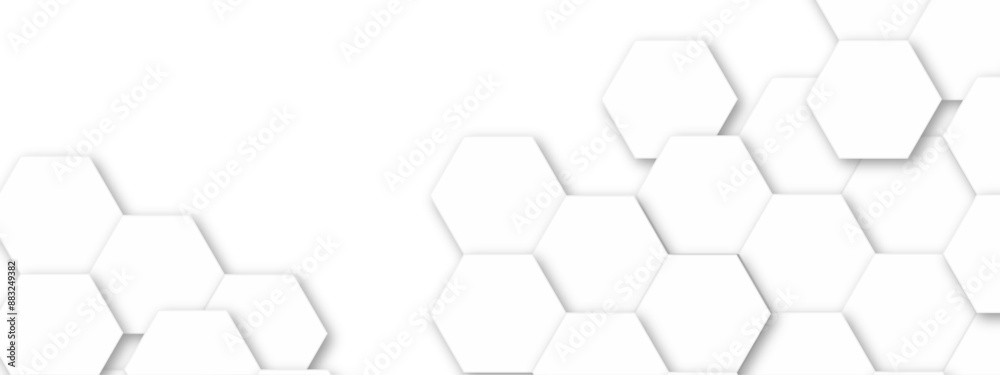 Abstract white hexagon pattern background. Abstract hexagon technology design background. Futuristic honeycomb mosaic white background. Vector Illustration. Abstract white hexagon pattern background. Abstract hexagon technology design background. Futuristic honeycomb mosaic white background. Vector Illustration.