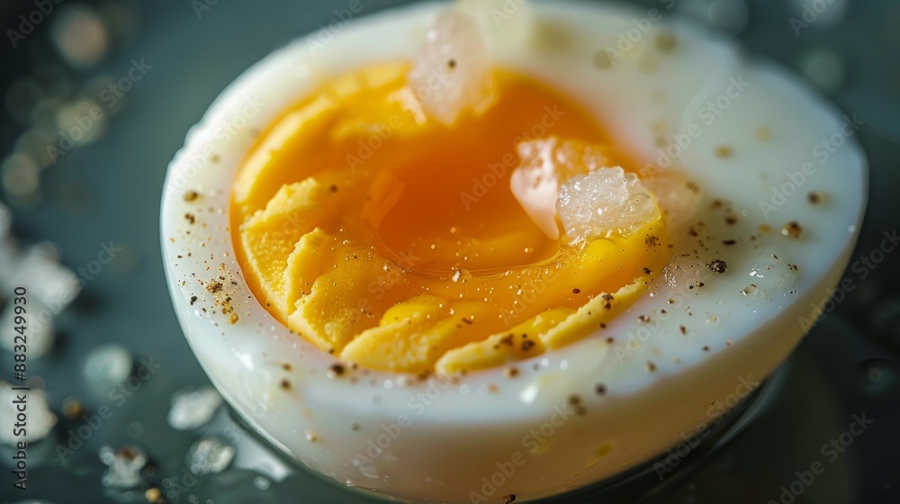 Macro Photography of Boiled Egg Slices Macro Photography of Boiled Egg Slices