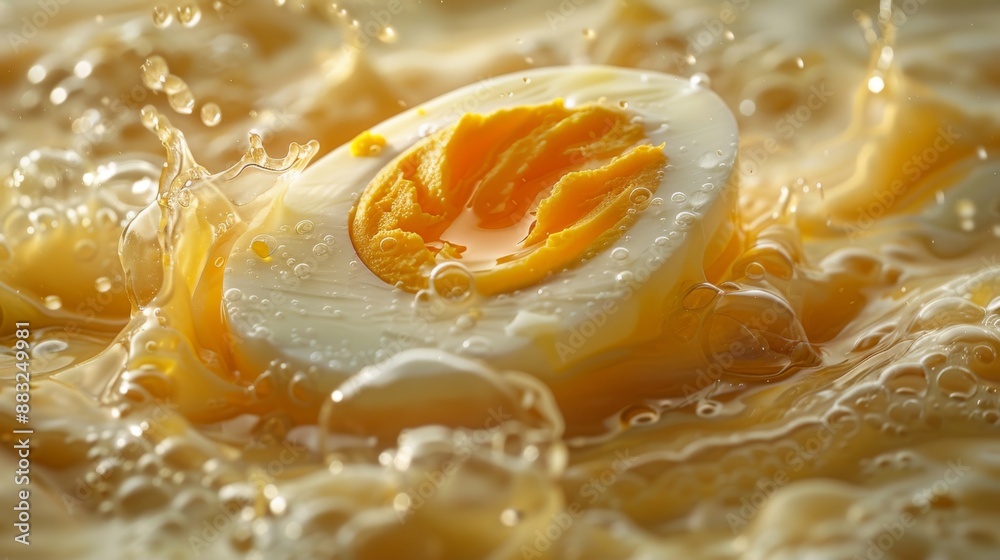 Macro Photography of Boiled Egg Slices Macro Photography of Boiled Egg Slices
