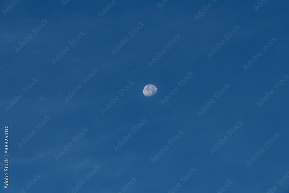 Moon in blue sky, morning Moon in blue sky, morning