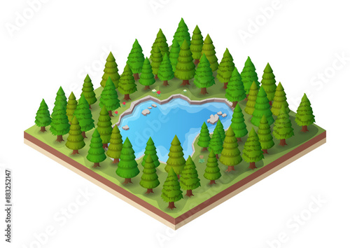 Isometric pine forest