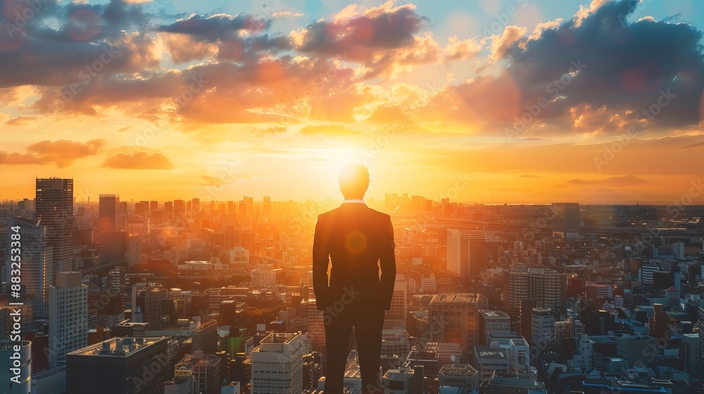 Corporate Professional in Urban Sunset Corporate Professional in Urban Sunset