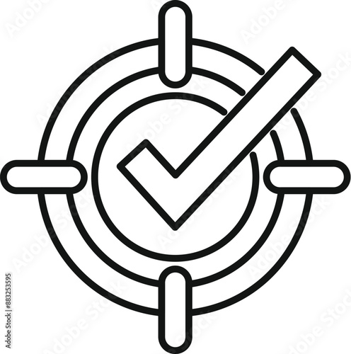 Target goal check mark icon representing achieving accuracy and success