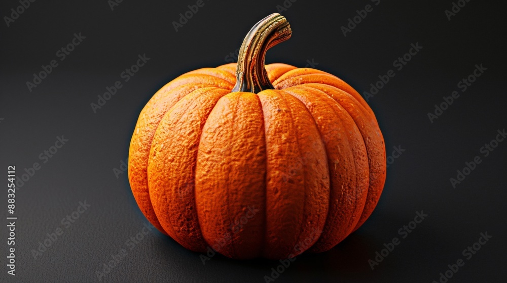 3D pumpkin ed in bright vibrant tones set against a pure black background creating a striking visual with its detailed texture and bold presence 3D pumpkin ed in bright vibrant tones set against a pure black background creating a striking visual with its detailed texture and bold presence