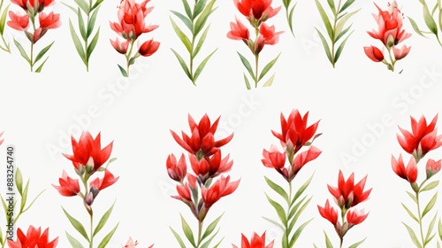 Vibrant Watercolor Flowers on White Background Generative AI