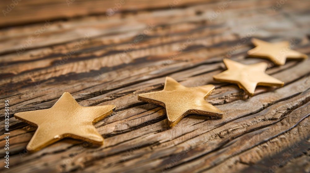 five golden stars for product rating on background five golden stars for product rating on background